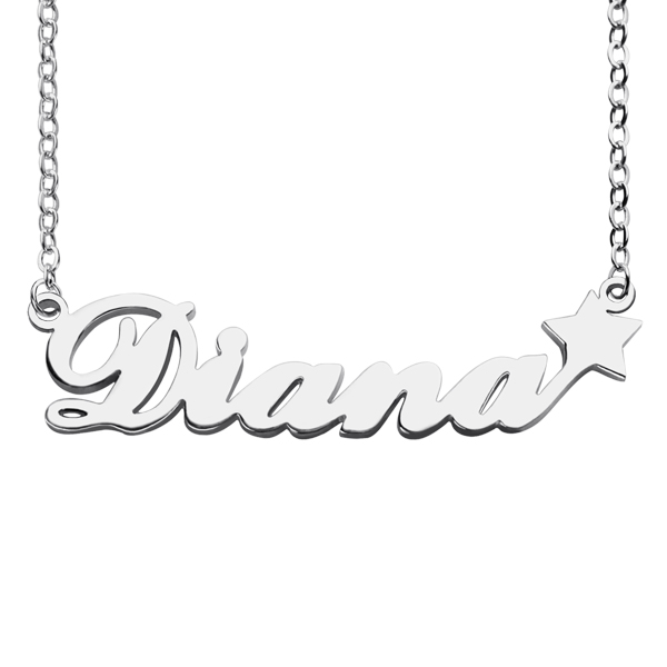 Fio com nome e letra personalizado em prata de lei